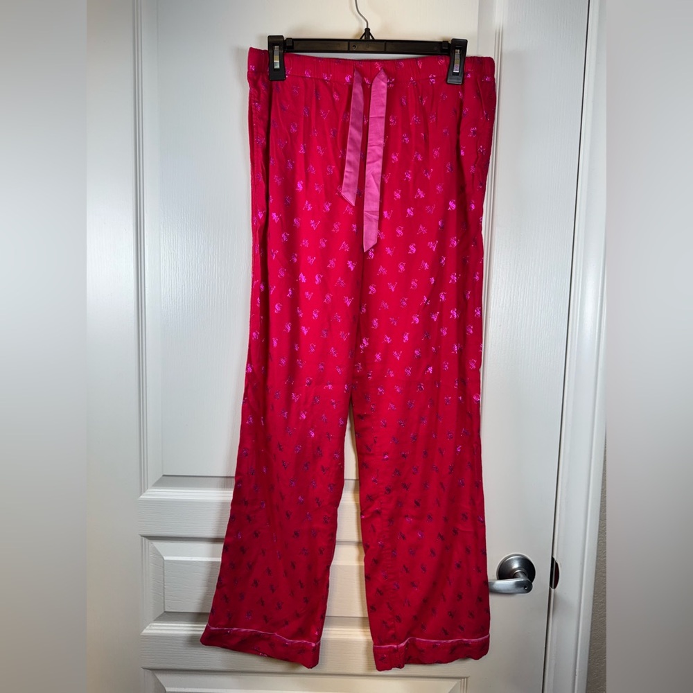 Victoria's Secret Red VS Pocket Pajama Pants Size Small EUC #2007